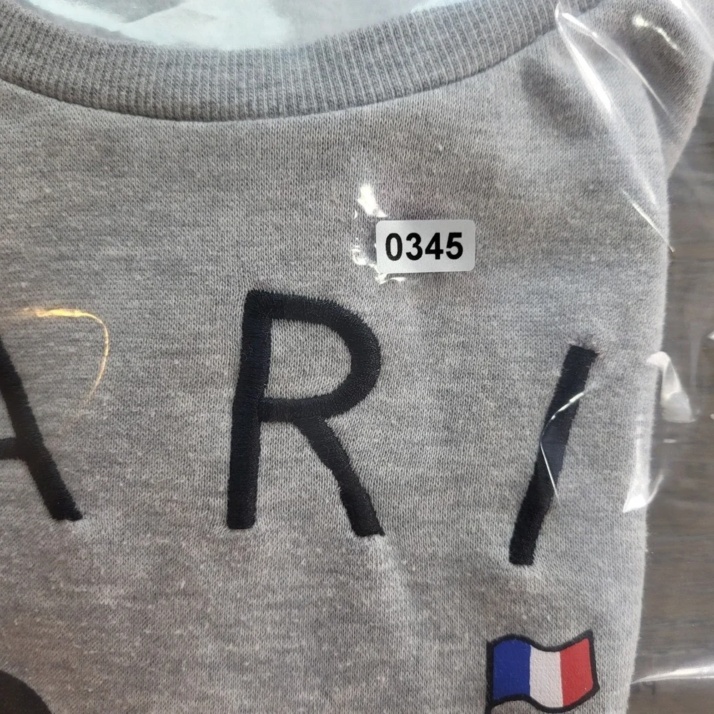 Disney Mickey Mouse Paris France Sweatshirt Gray Eiffel Tower Graphic Mens M